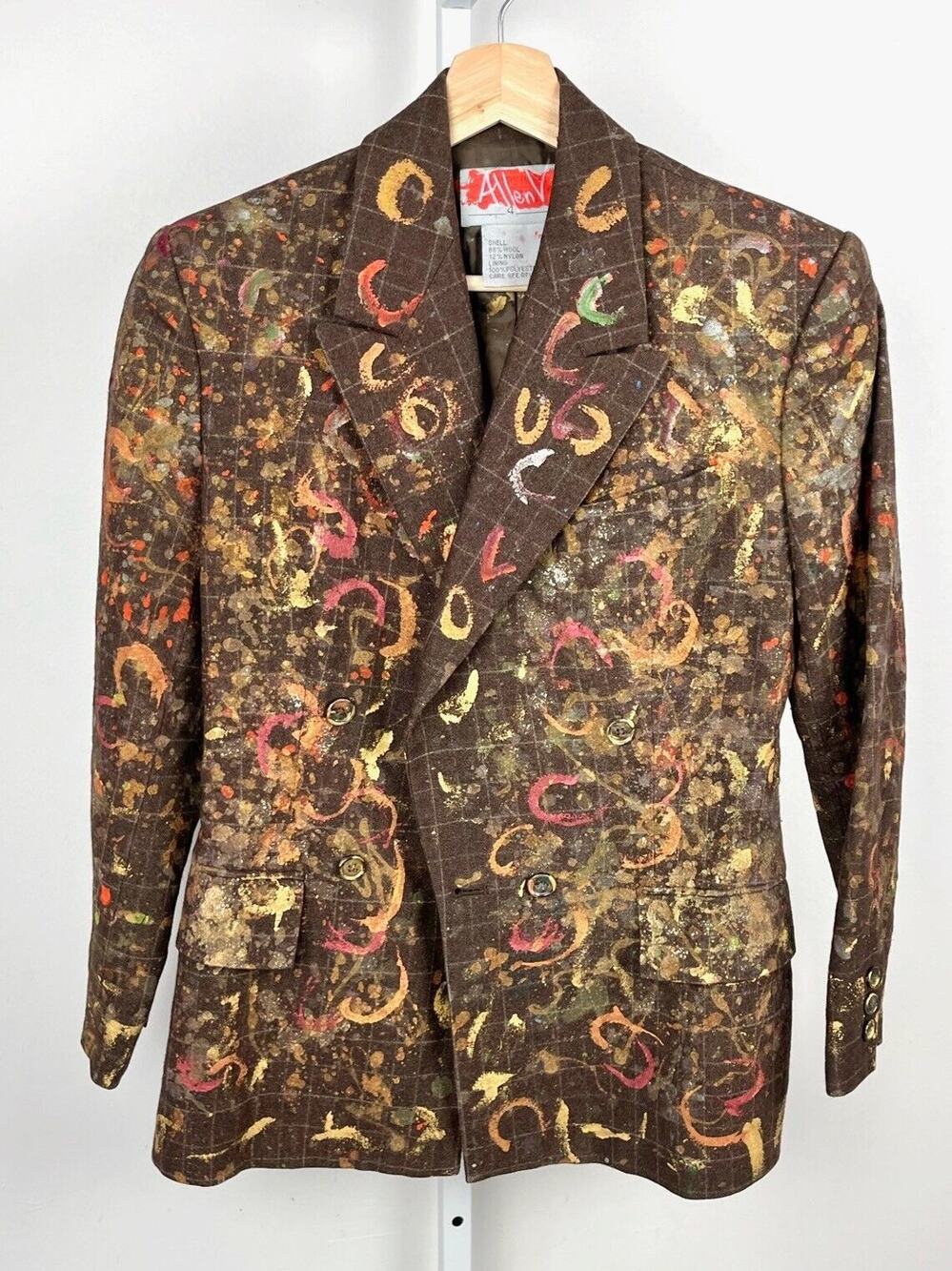 ALLEN VANDEVER Womens 4 Chicago Hand Painted Jacket Blazer Art to Wear